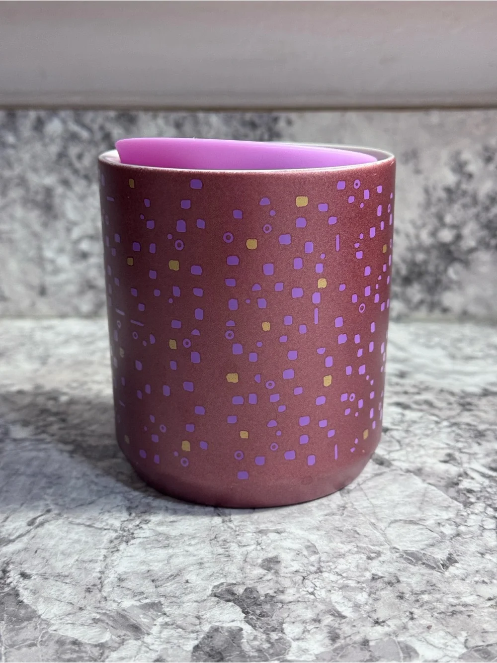 Starbucks Mauve Confetti 8oz Ceramic Travel Mug with Lid